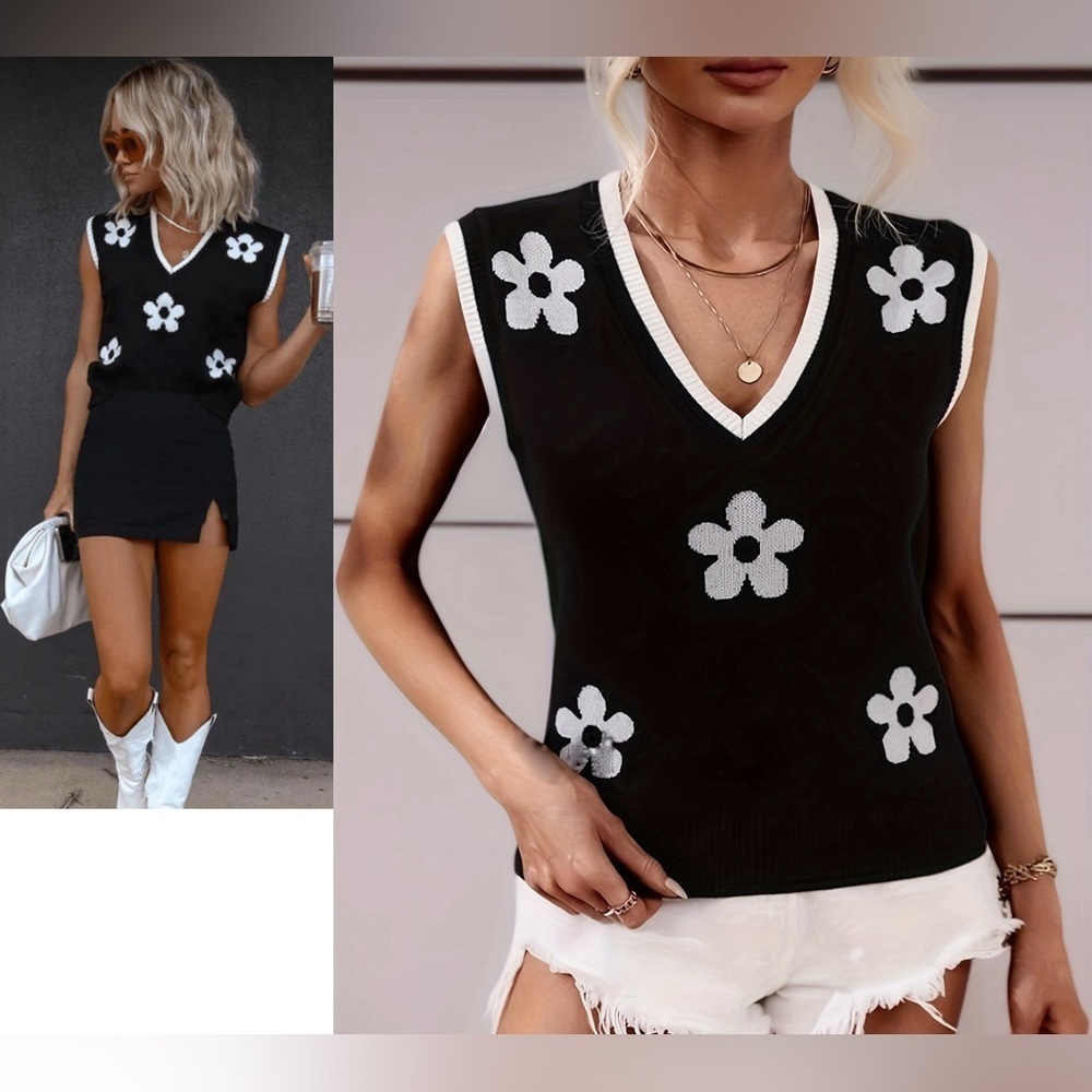 NWOT SUMMER DAISY KNIT TANK. Sz. M. VERSATILE, LIGHTWEIGHT, STYLISH.